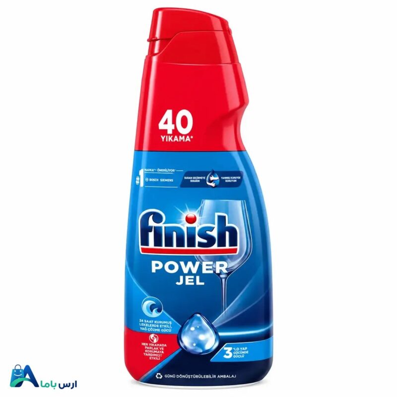 خرید ژل ماشین ظرفشویی فینیش (Finish) مدل کلاسیک ۱۰۰۰ میلی‌لیتر. شوینده‌ای قدرتمند با قابلیت چربی‌زدایی بالا، محافظت از ظروف شیشه‌ای و مناسب برای ۴۰ بار شست‌وشو در ماشین ظرفشویی. ارس باما