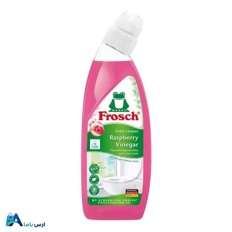 خرید آنلاین ژل جرم گیر توالت فرش (Frosch) با رایحه تمشک. پاک‌کننده قوی رسوبات آهکی و میکروب‌کش سطوح سرویس بهداشتی با کیفیت آلمانی. قیمت مناسب و اصالت کالا. ارس باما