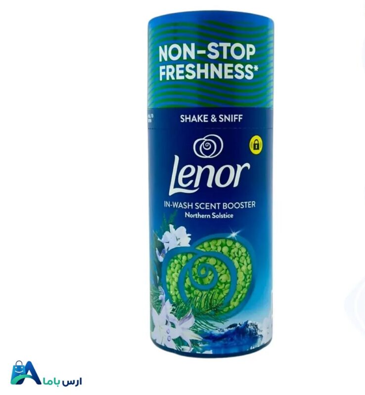 خرید آنلاین دانه خوشبو کننده لباس لنور (Lenor) مدل Northern Solstice با وزن 155 گرم. ماندگاری طولانی مدت رایحه بر روی انواع پارچه، ضد حساسیت و محافظ بافت لباس. ارس باما