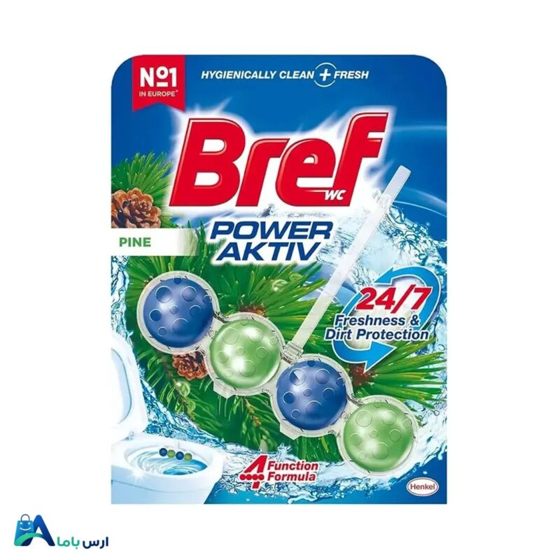 خرید اینترنتی قرص توالت فرنگی برف (Bref) با رایحه کاج. فرمولاسیون ۴ کاره برای تمیزی، ضدعفونی و خوشبو کردن سرویس بهداشتی. قیمت مناسب و ماندگاری بالا. ارس باما