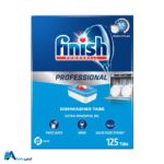 خرید قرص ماشین ظرفشویی فینیش مدل Professional بسته 125 عددی با بهترین قیمت. قدرت تمیزی بالا، چربی‌زدایی قوی و حاوی نمک و جلا دهنده. مناسب انواع ماشین ظرفشویی. ارس باما