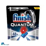 خرید اینترنتی قرص ماشین ظرفشویی فینیش مدل Quantum Max بسته 48 عددی با تضمین اصالت. قدرت تمیزکنندگی بالا، حاوی نمک و جلادهنده برای محافظت از ظروف. ارس باما