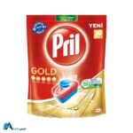 خرید آنلاین قرص ماشین ظرفشویی پریل مدل GOLD بسته 70 عددی با فرمولاسیون قدرتمند. حاوی نمک و جلادهنده برای درخشش ظروف و محافظت از ماشین ظرفشویی. بهترین قیمت و ضمانت اصالت کالا. ارس باما