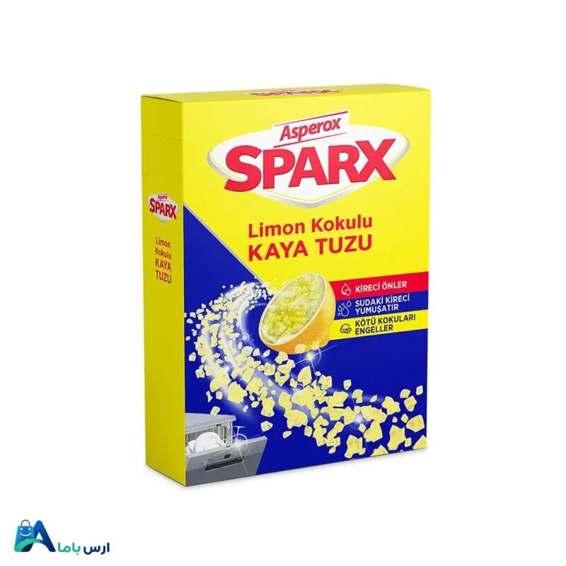 خرید نمک ماشین ظرفشویی آسپروکس مدل Sparx با رایحه لیمو و وزن 1.5 کیلوگرم. جلوگیری از رسوب آهک، نرم‌کننده آب سخت و افزایش درخشش ظروف. قیمت مناسب و ارسال سریع. ارس باما